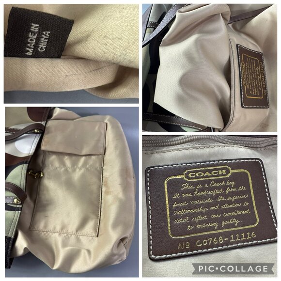 Authentic Coach No. 11116 Op Art Sateen Tote - Picture 11 of 13